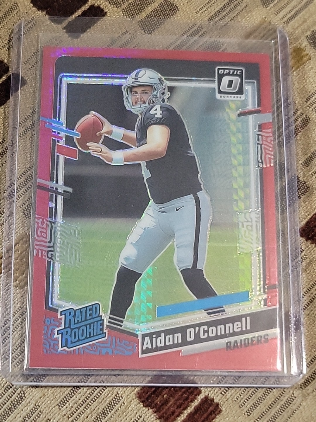 2023 Aidan O'connell Donruss Optic Rated Rookie Red Hyper Prizm #258