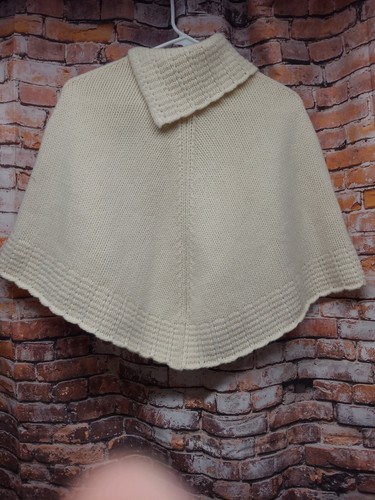 Gap Knit Girls Poncho Shawl S M Cream - Picture 4 of 6