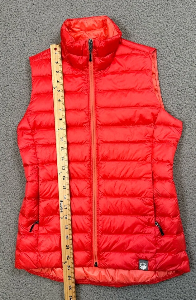 REI Co-Op Down Puffer Vest Women's Size XS Red Orange Full Zip Outdoor Hiking - Image 4 of 4