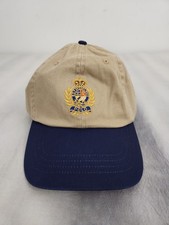 Polo Ralph Lauren Crest Twill Cap Hat, Khaki Navy Blue Embroidered 1967 One Size