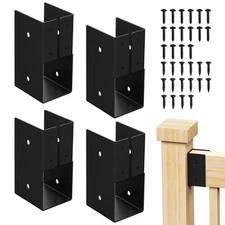 4pcs Concealed Joist Hangers,2"x4"Outdoor Concealed-Flange Joist Steel Bracke...