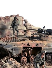 BUILT 1/35 UKRAINIAN WAR SCENE DIORAMA BMP 2