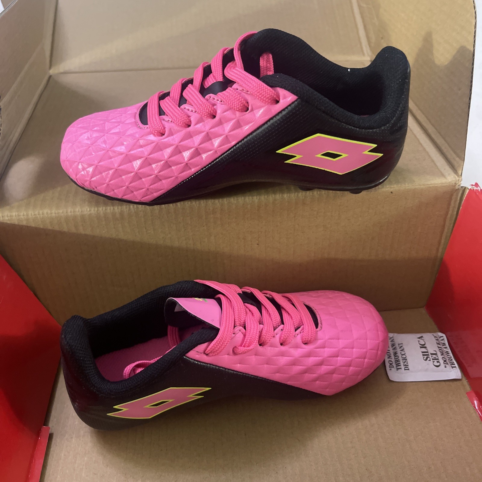 Lotto Tacchetti Calcio Giovanili Forza Elite II Rosa Nero Taglia 10 Bambina Bambina In Scatola