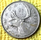 1950 Canada Quarter 25 Cents .800 Silver Coin KM #44