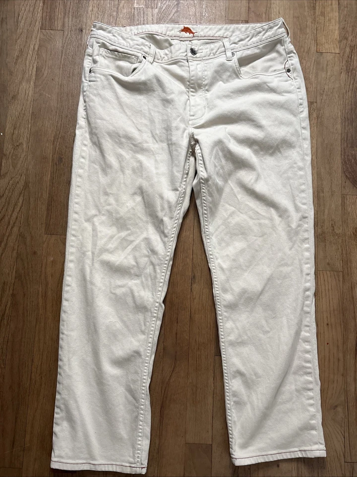 Pantalones de mezclilla Tommy Bahama para hombre talla 38X30 blancos pierna recta Foto 3 de 4