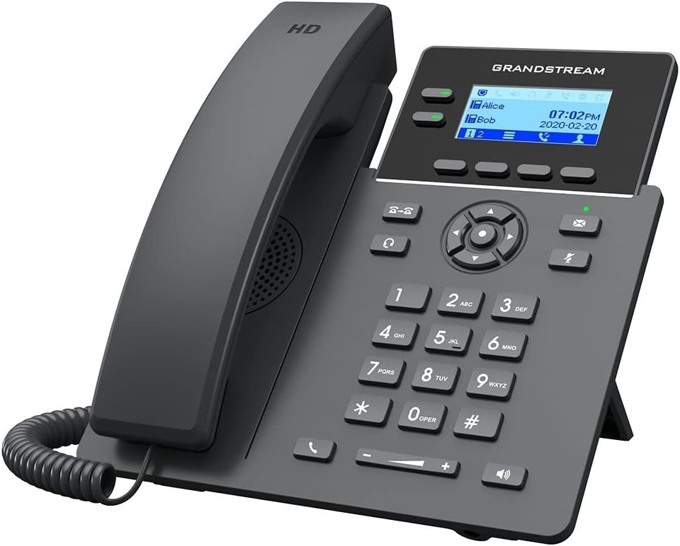 Grandstream 4 SIP Dual-port Ethernet Digital IP Phone w/ 2.4" LCD Display, Black