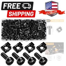 40 Pcs/20 Set Rack Mount Screws and Cage Nuts for Server Rack Cabinet, Black ...
