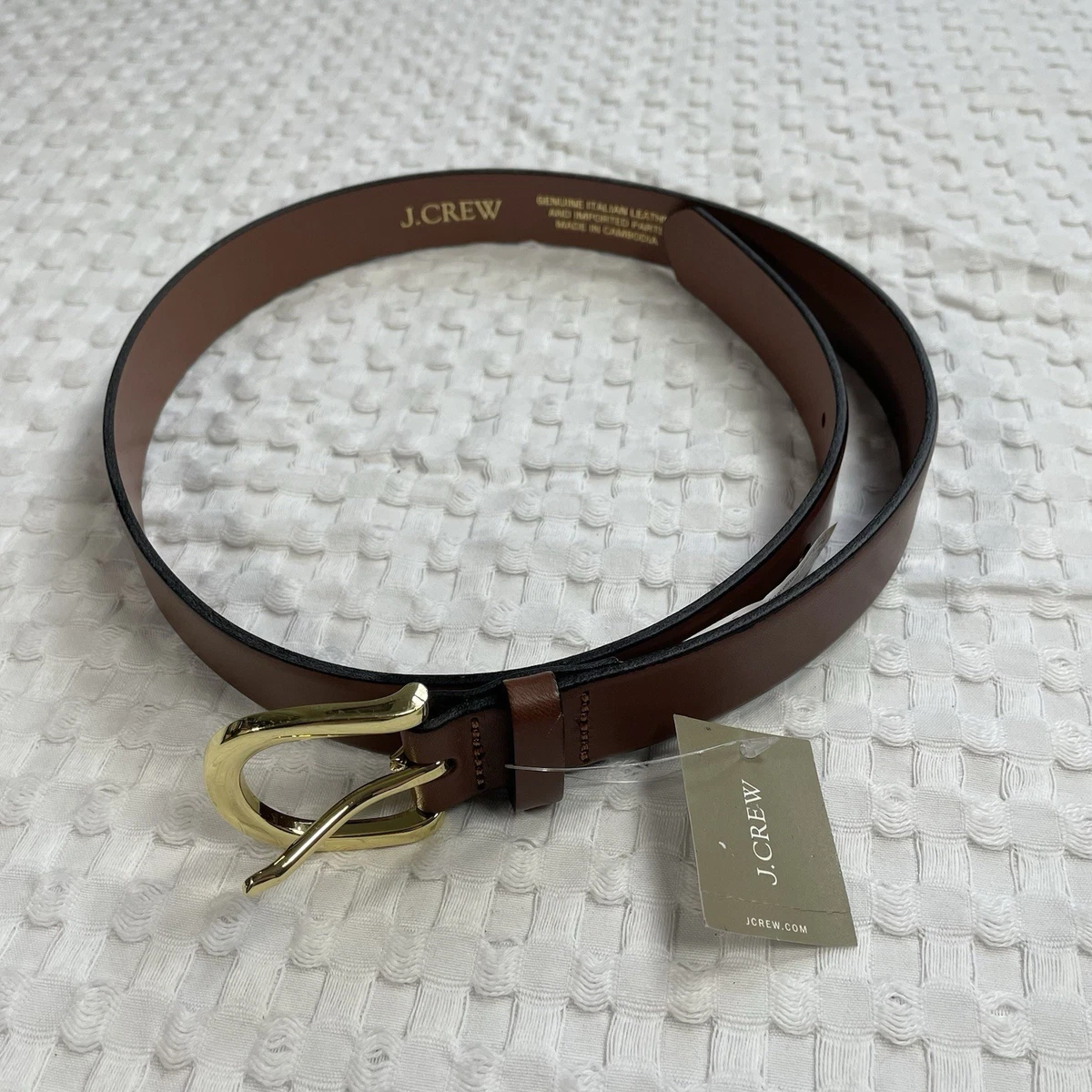 J CREW Perforated Italian Cow Leather Slim 3/4\
