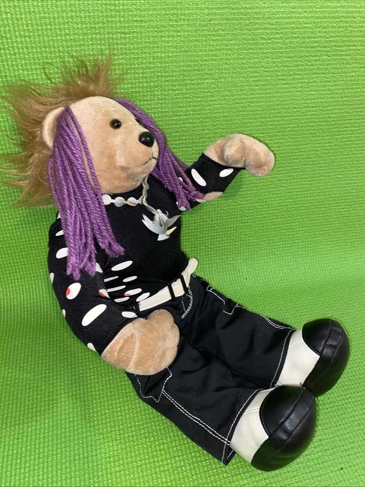 WWE WWF Jeff Hardy Peluche Oso 18" Lucha Libre Peluche 2006 RARO Foto 3 de 4