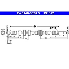 1x ORIGINAL® Ate Bremsschlauch Hinten passend für Audi A4 B8 Avant A4 B8 Q5 A5
