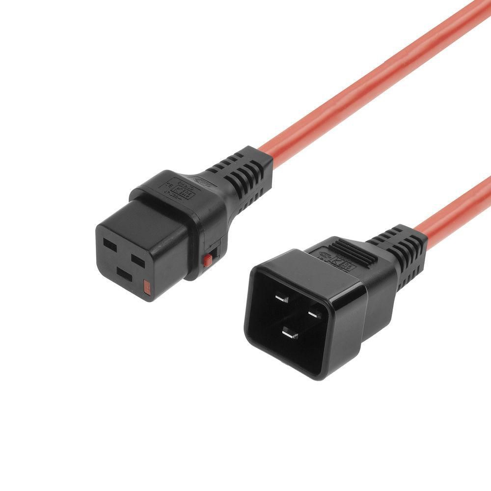 MicroConnect MC-C19C20LOCK-1M-R Powercord C19 IEC Lock - C20