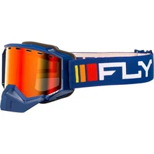 Fly Racing Navy/White Zone Snow Goggles W/Red Mirror/Amber Lens 37-50275