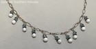 14" Sterling Silver Multiple Drop Necklace with Pearl-like Gems & Accent Beads — photo 3