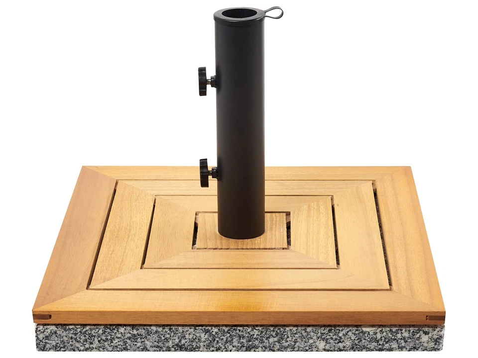 BELIANI Garten Sonnenschirmständer Birkenholz / Granit quadratisch braun 45x45 cm Ceccan