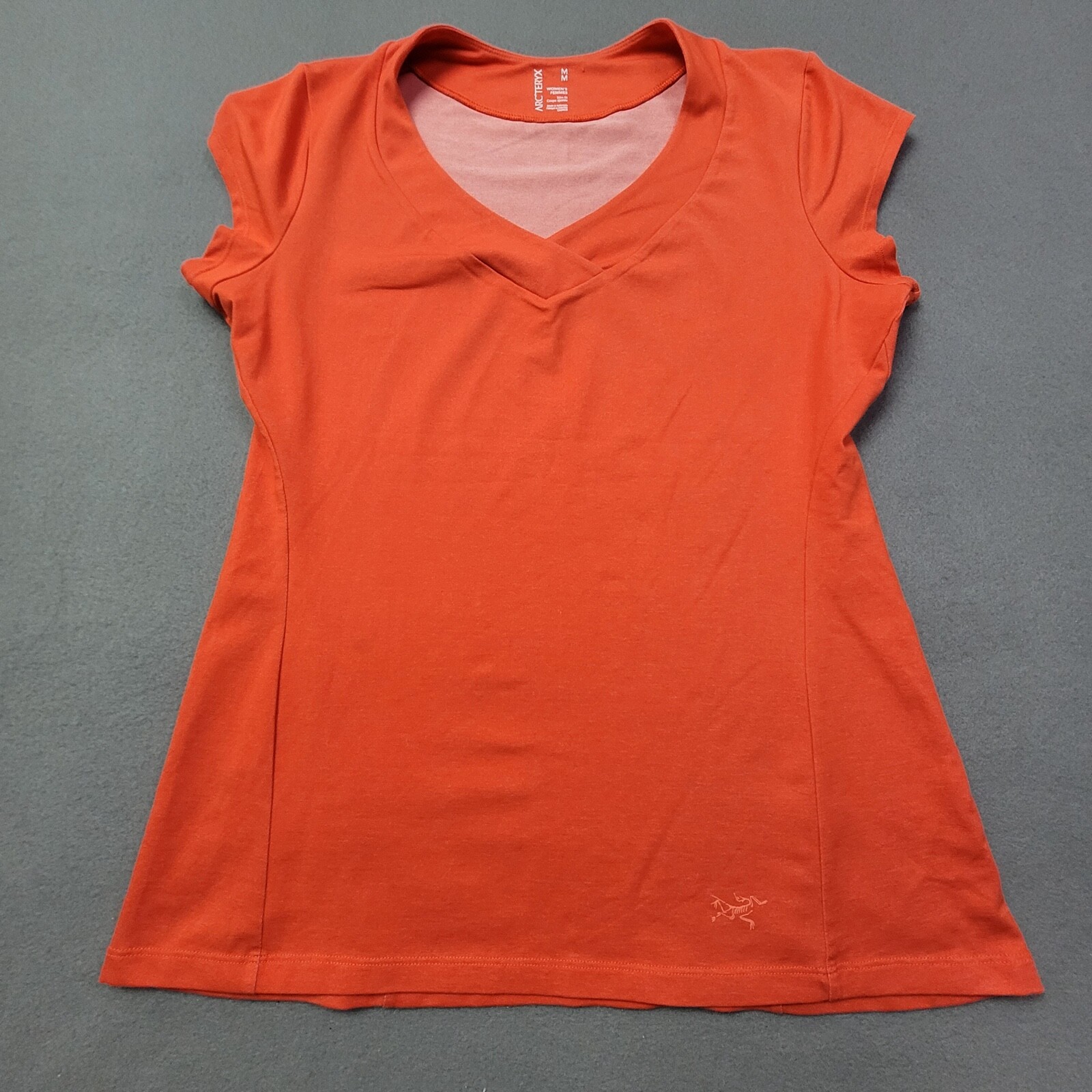 ARC'TERYX Arc’teryx Camicia Donna Alessa Drytech Cappellino Manica Scollo a V Arancione Activewear Medium