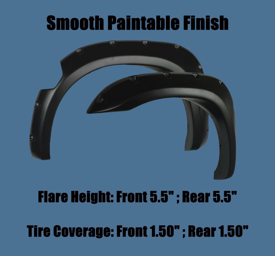 XTREME TRUX Paintable Fender Flares Set For 04-15 Nissan Titan – ABS, Bedside Storage Cutout, Lifetime Warranty