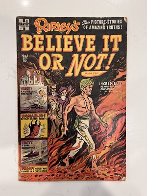 RIPLEY S BELIEVE IT OR NOT #1 GA CLASSIC PREMIERE ISSUE HARVEY PUB 1953 VG!