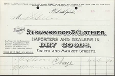 1901 Billhead - Strawbridge & Clothier Dry Goods - Philadelphia, Pennsylvania