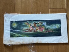 Artist Signed & Numbered Whimsical & Colorful DREAM FLY Kids Riding Horse in Moo