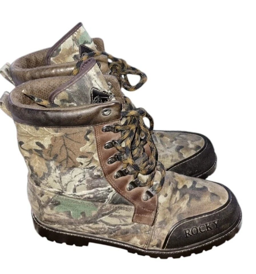 ROCKY BEAR PAW Boots 1000 gram Thinsulate 9275 Gore-Tex CAMO/REALTREE Hunting 7M - Image 4 of 4
