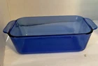 PYREX 213-R Cobalt Blue Glass 1.5 Quart Loaf Pan 8.5" x 4.5" x 2.5" Corning USA