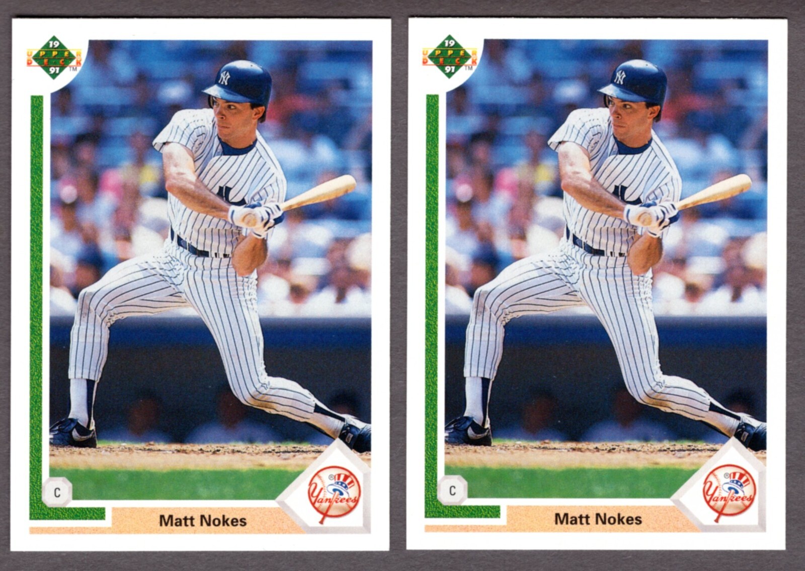 (2) 1991 UPPER DECK MATT NOKES CARD #673 LOT **NM-MT** NEW YORK YANKEES