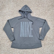 Nike Hoodie Womens Extra Small Gray Oversized Sweatshirt Sweater Logo Ladies A4
