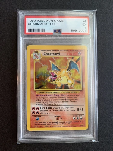Pokémon Charizard Base Set Unlimited Holo 4/102 PSA 5  (50910985)