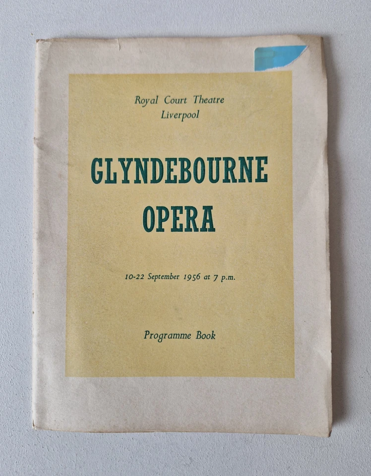 GLYNDEBOURNE OPERA 1956 FESTIVAL HISTORICAL PROGRAMME BOOK 10-22 SEPTEMBER 1956 - Image 2 of 4