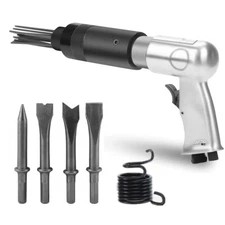 19 Pin Needle Scaler Pneumatic Air Gun with 4pcs Chisel Bits Paint Rust Removal