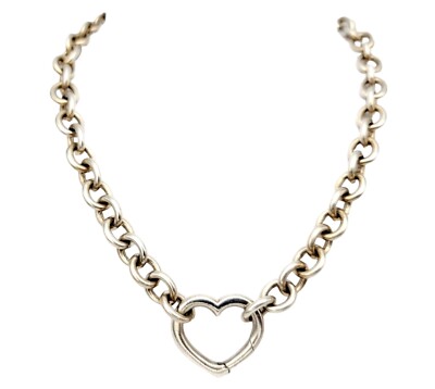 Tiffany & Co. Necklace Sterling Silver Chain Link w/ Open Hinge