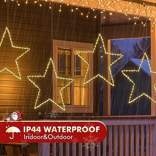 Christmas Window Star Silhouette Lights, 19inch 70LED Warm White 1 Big