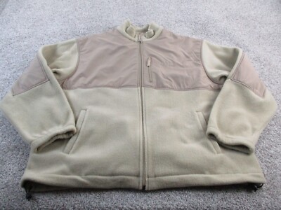 Chaps Full Zip Fleece Performance Jacket Mens 2XL Vintage 90s Beige Casual EUC
