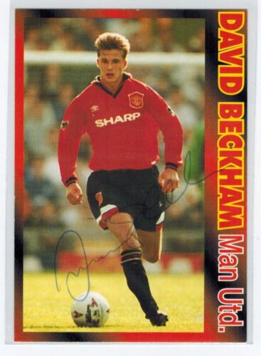 [AUTOGRAPHED early ON CARD] 1995 Manchester United DAVID BECKHAM ROOKIE CARD   - Picture 1 of 3