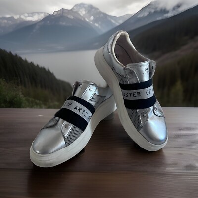 MOA concept Master of Arts Designer LOGO shoes Leather silver Mesh sneaker 8.5