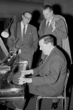 British composer Malcolm Arnold plays a selection of music for - 1958 Old Photo