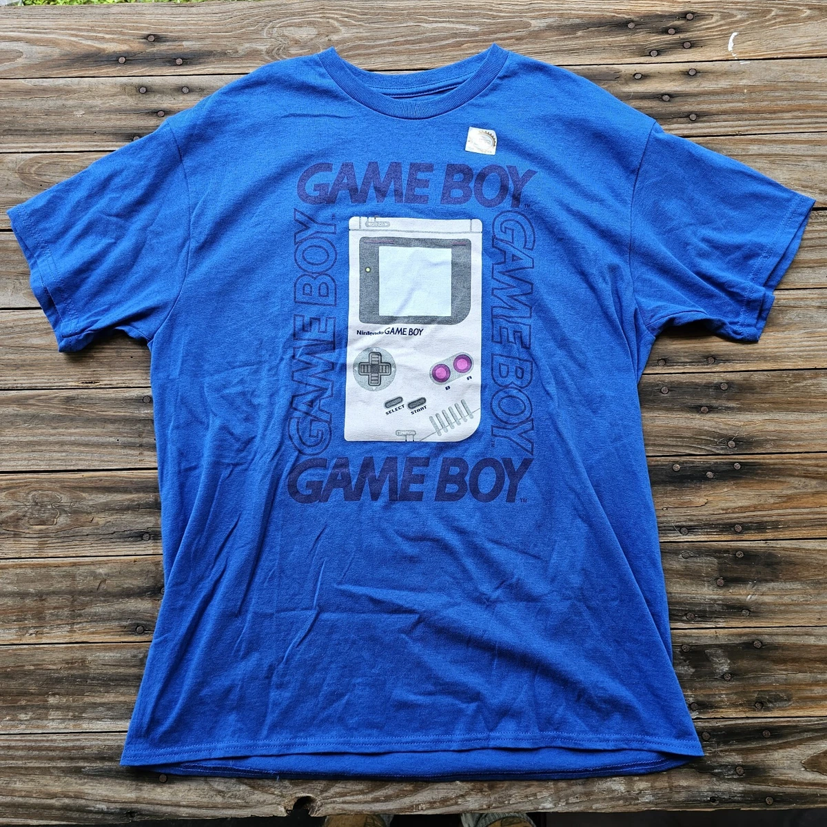 Gameboy Shirt Mens Large Blue Nintendo Video Game Boy Graphic T Adult Retro 1989