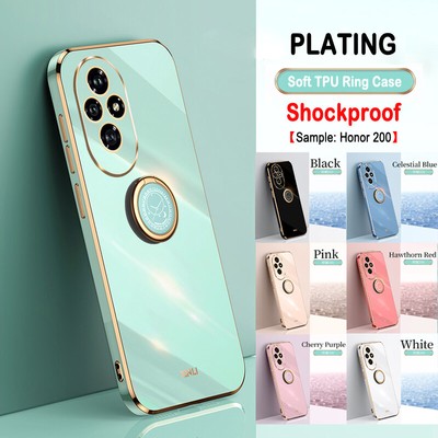 Shockproof Ring Holder Silicone Case For Honor 400 200 90 Lite X8A X6B X7D Cover
