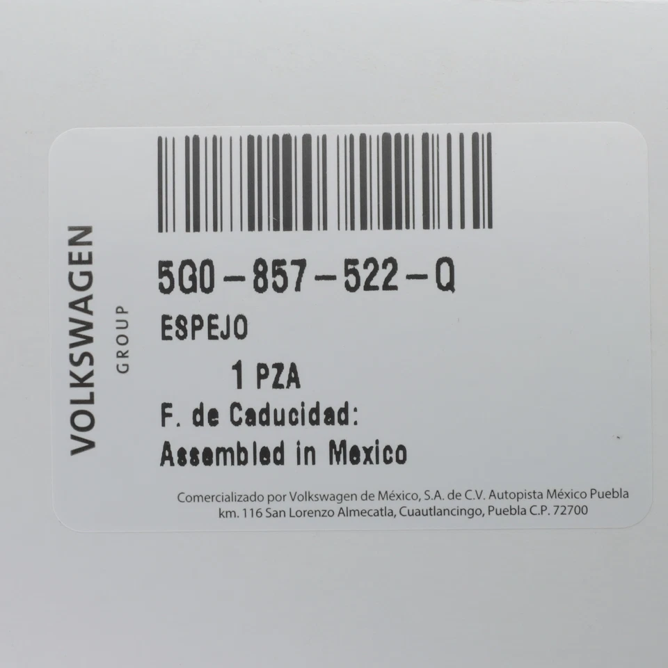 NEW OEM Volkswagen 2016-2021 Golf GTI Right Door Mirror Glass 5G0-857-522-Q - Image 3 of 3