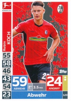 120 SC FREIBURG - KOCH ROBIN - GERMANY CARD TOPPS BUNDESLIGA 2019