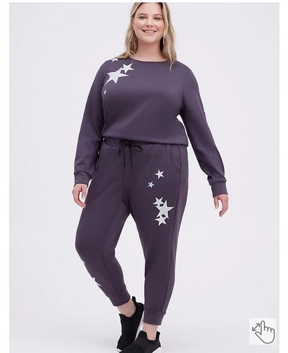 Torrid Sz 4 Active Sweatshirt Cupro Active Stars Grey - Picture 2 of 3