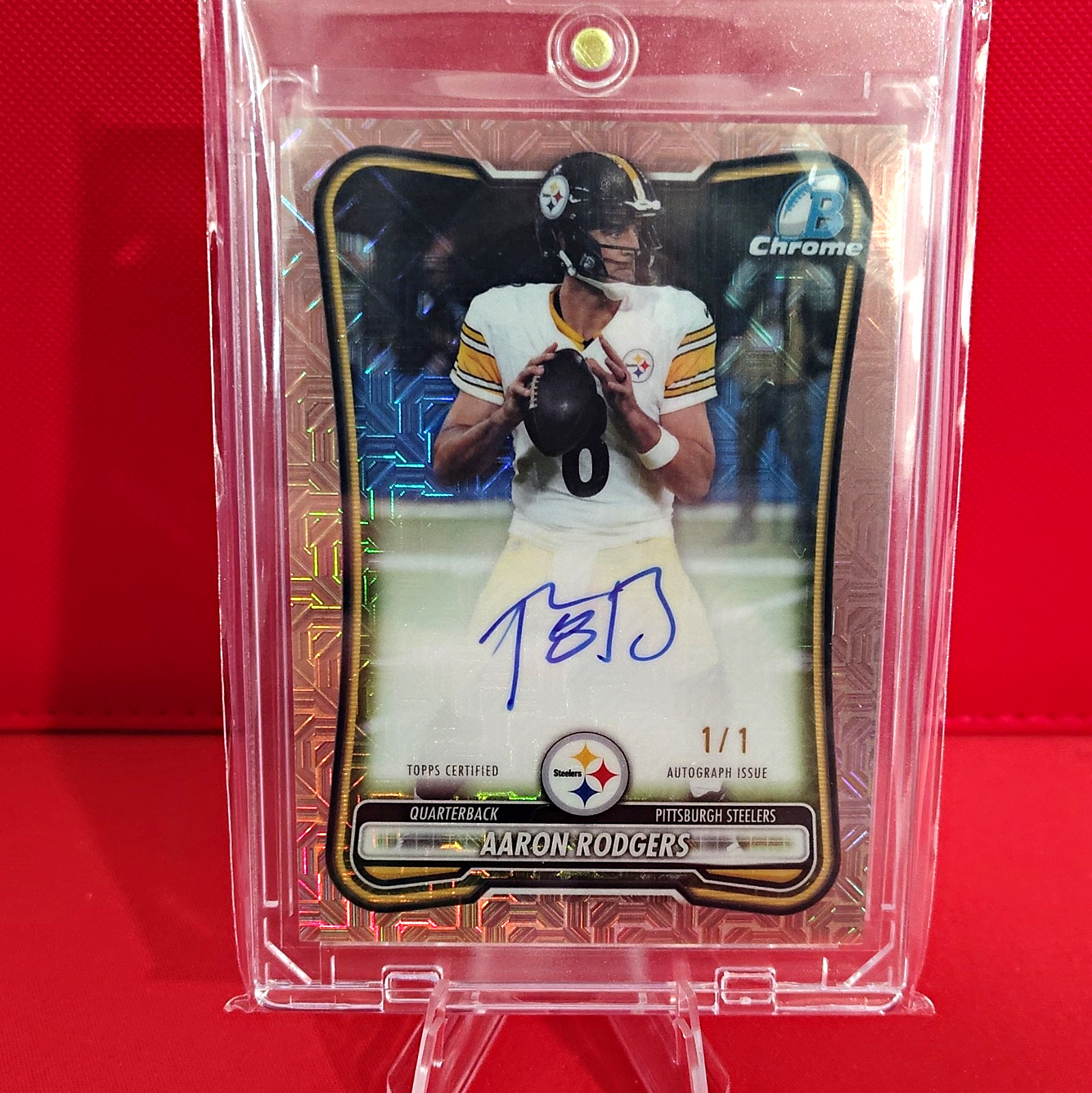 2026 Bowman Football Aaron Rodgers 1-of-1 🌹Gold MOJO SUPERFRACTOR AUTO #BCA-AR