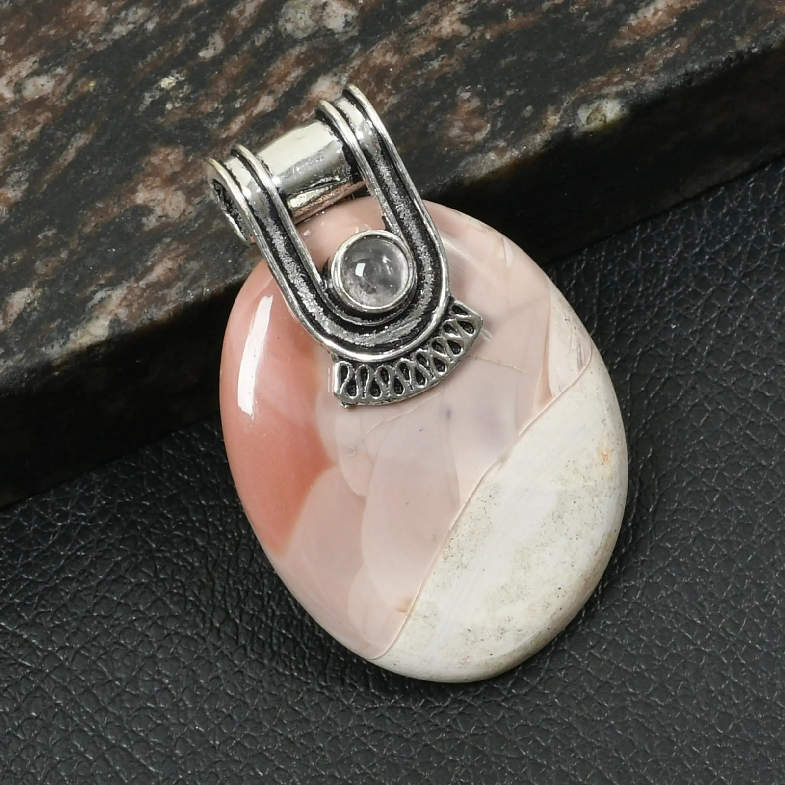 Imperial Jasper Rose Quartz Gemstone Ethnic Handmade Pendant Jewelry 2