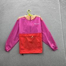 Champion Women Jacket S Pink Embroidered Colorblock Activewear Windbreaker