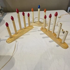 Vtg Electric Christmas Candelabra Window  lights 3 Sets All Work Missing Bulbs