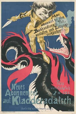 Neues Abonnement auf Kladderadatsch Poster - Dramatic Art   1920s Style -