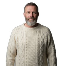 Vintage Blarney Woollen Mills 100 Wool Cable knit Fisherman Ireland Sweater