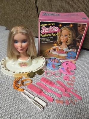 Vintage 1980 Mattel Golden Dream Barbie Fashion Face Hair Make up with Box