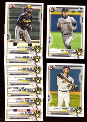 2021 Bowman Draft - MILWAUKEE BREWERS Team Set