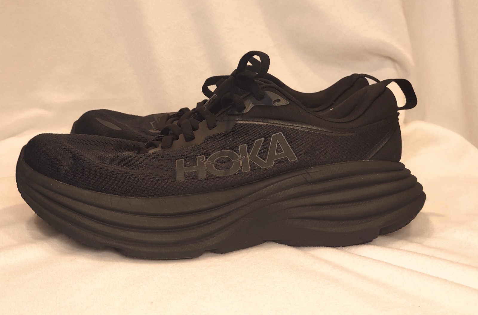 Hoka One One Bondi 8 Shoes Mens Size 7B Black Running 1127952 BBLC thumbnail 5